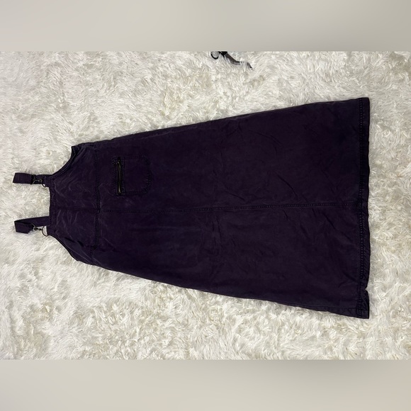Vintage AMI Purple Overall Dress With Metall Accents And One Pocket Midi Medium - Picture 9 of 12